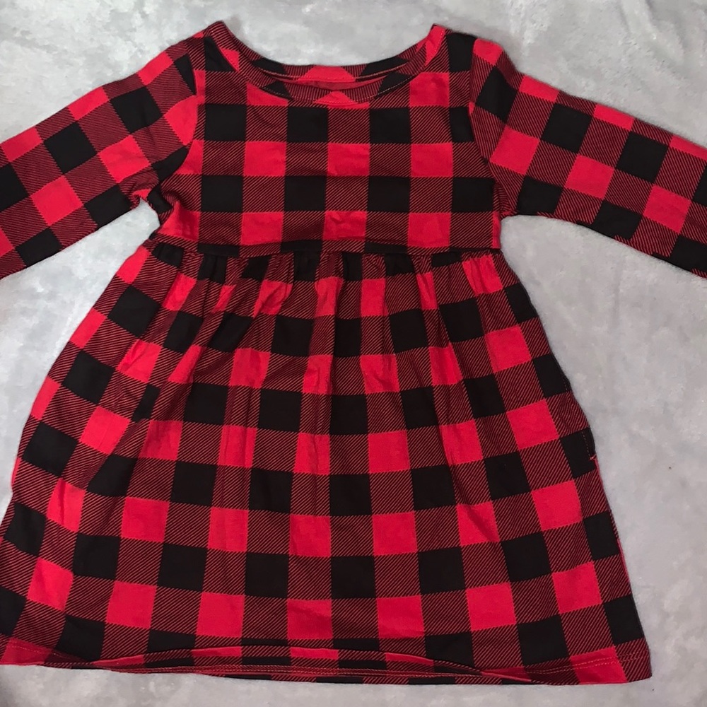 Red and black dress
